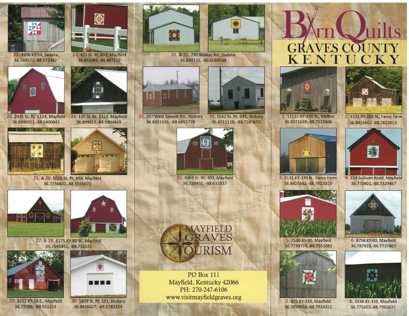 Barn Quilt Trail MayfieldGraves County Tourism Commission