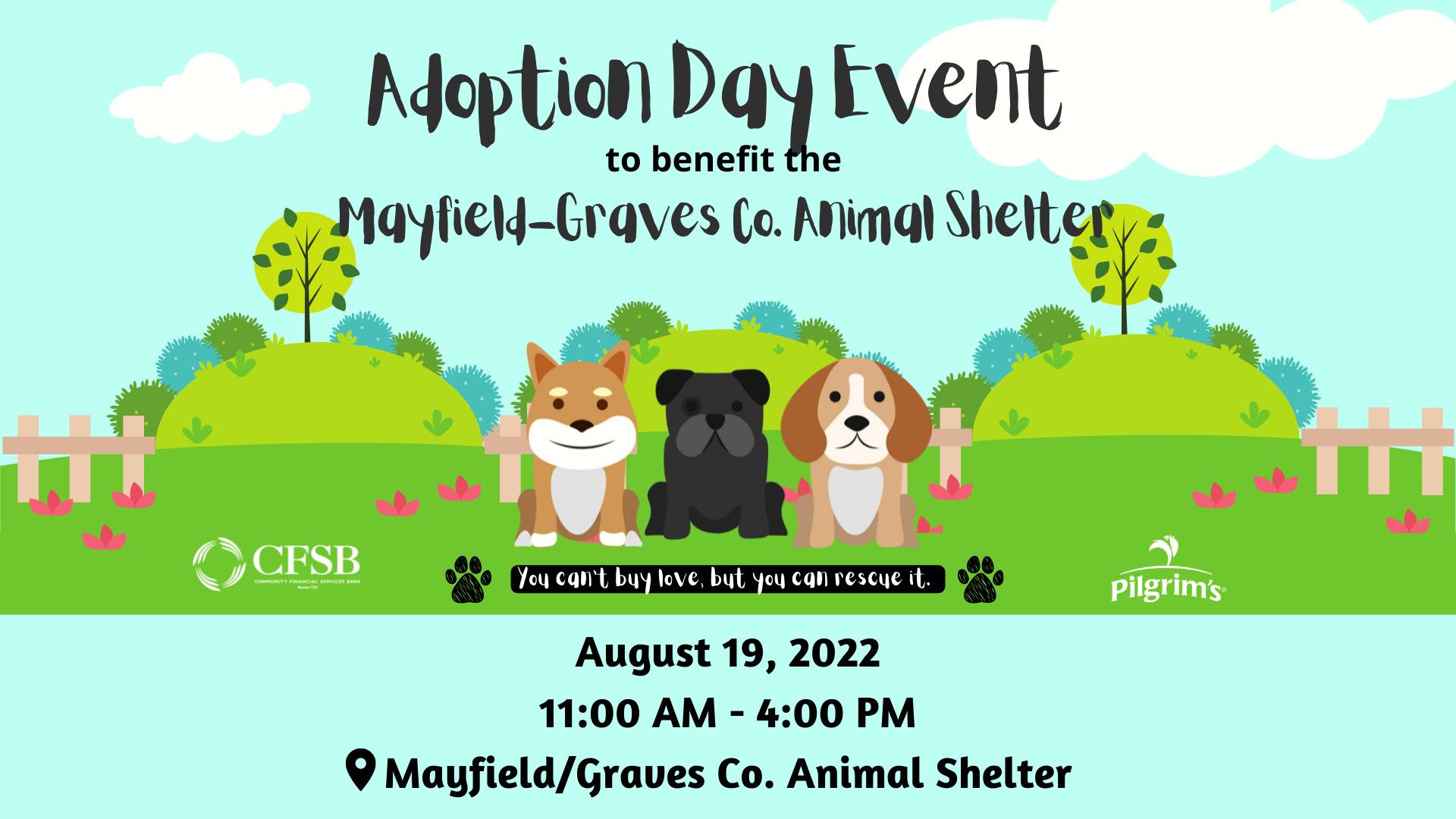 CFSB Animal Adoption Day! MayfieldGraves County Tourism Commission